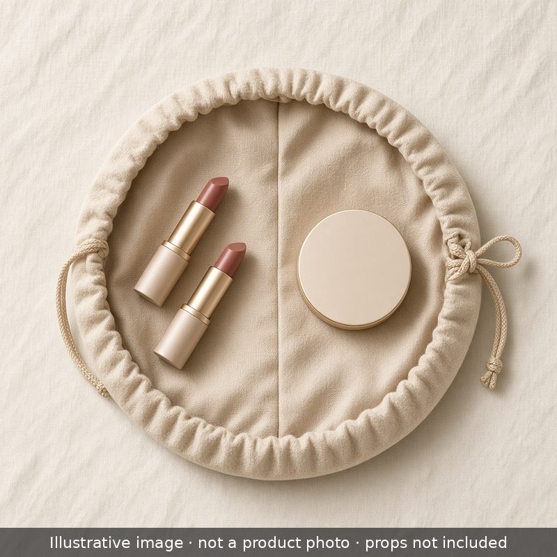 Illustrative image of the Lay-Flat Makeup Bag (not a product photo)
