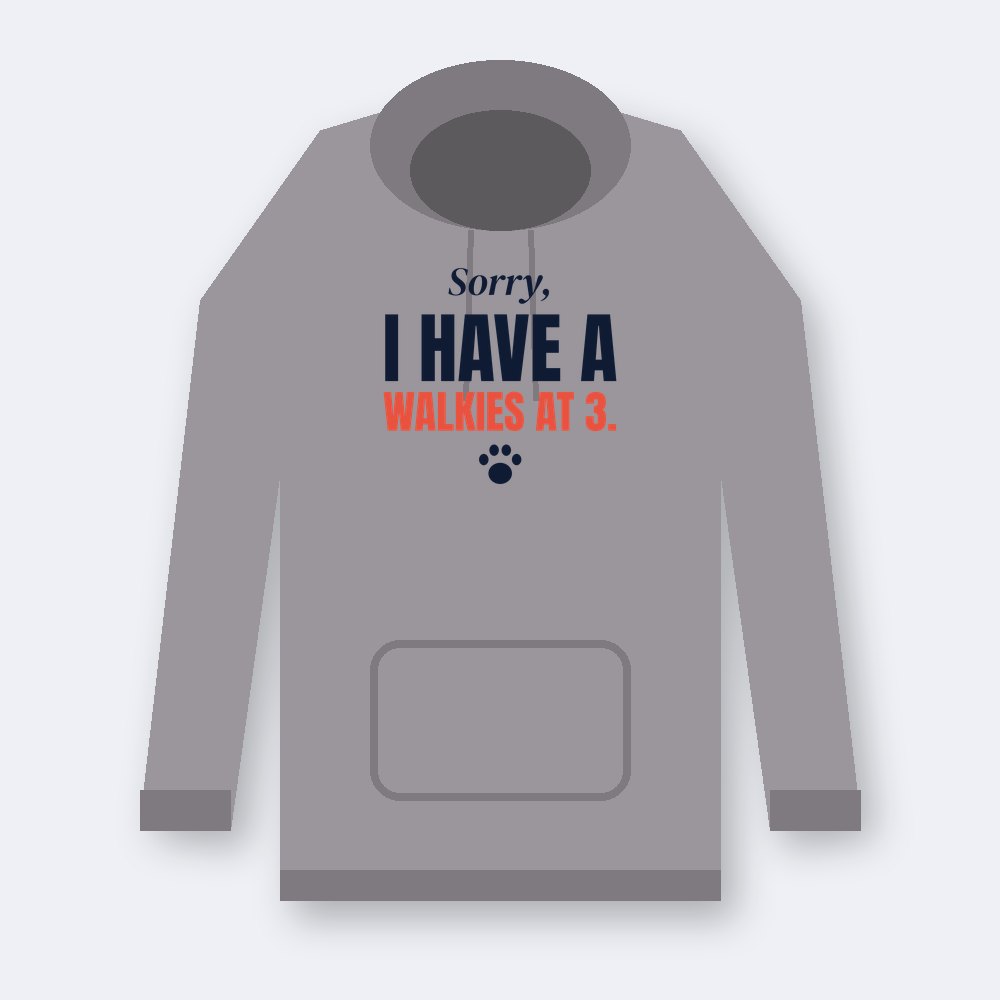 Sorry, I have a walkies at 3 — sport grey unisex hoodie mockup