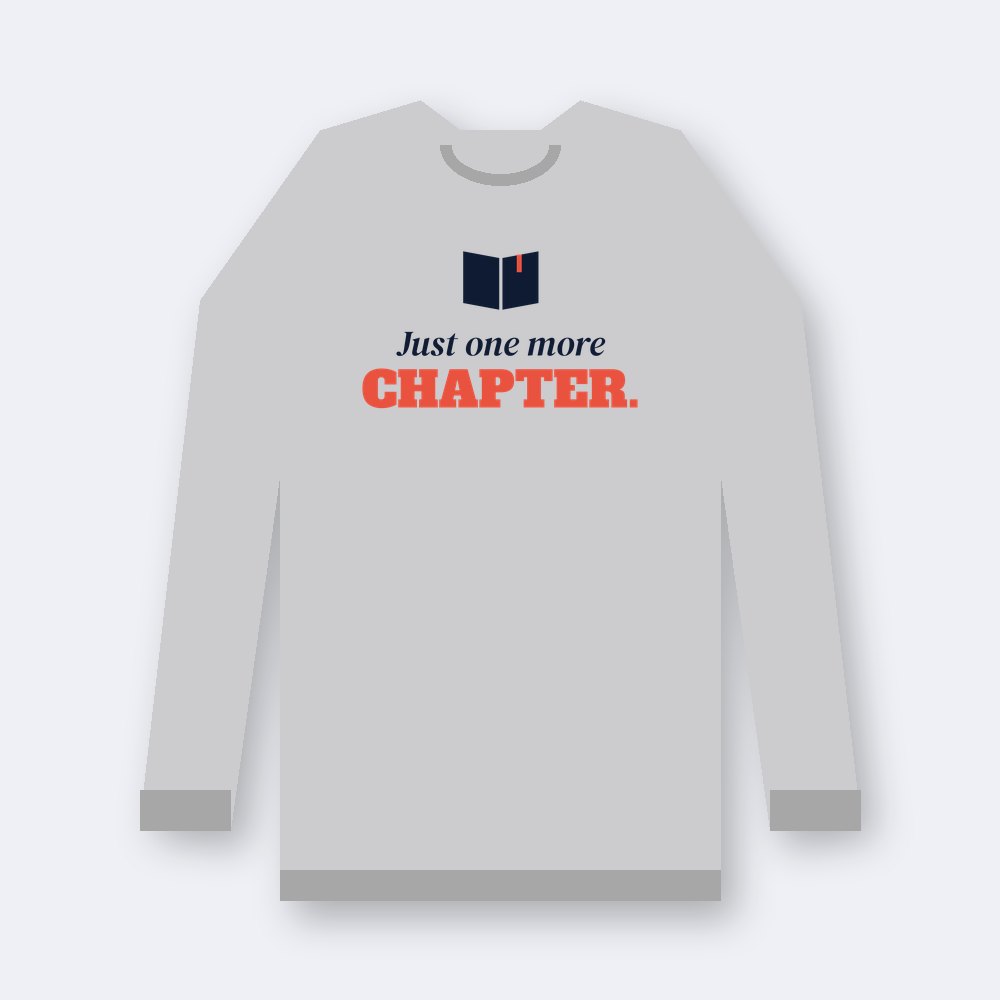 Just one more chapter — sport grey unisex sweatshirt mockup