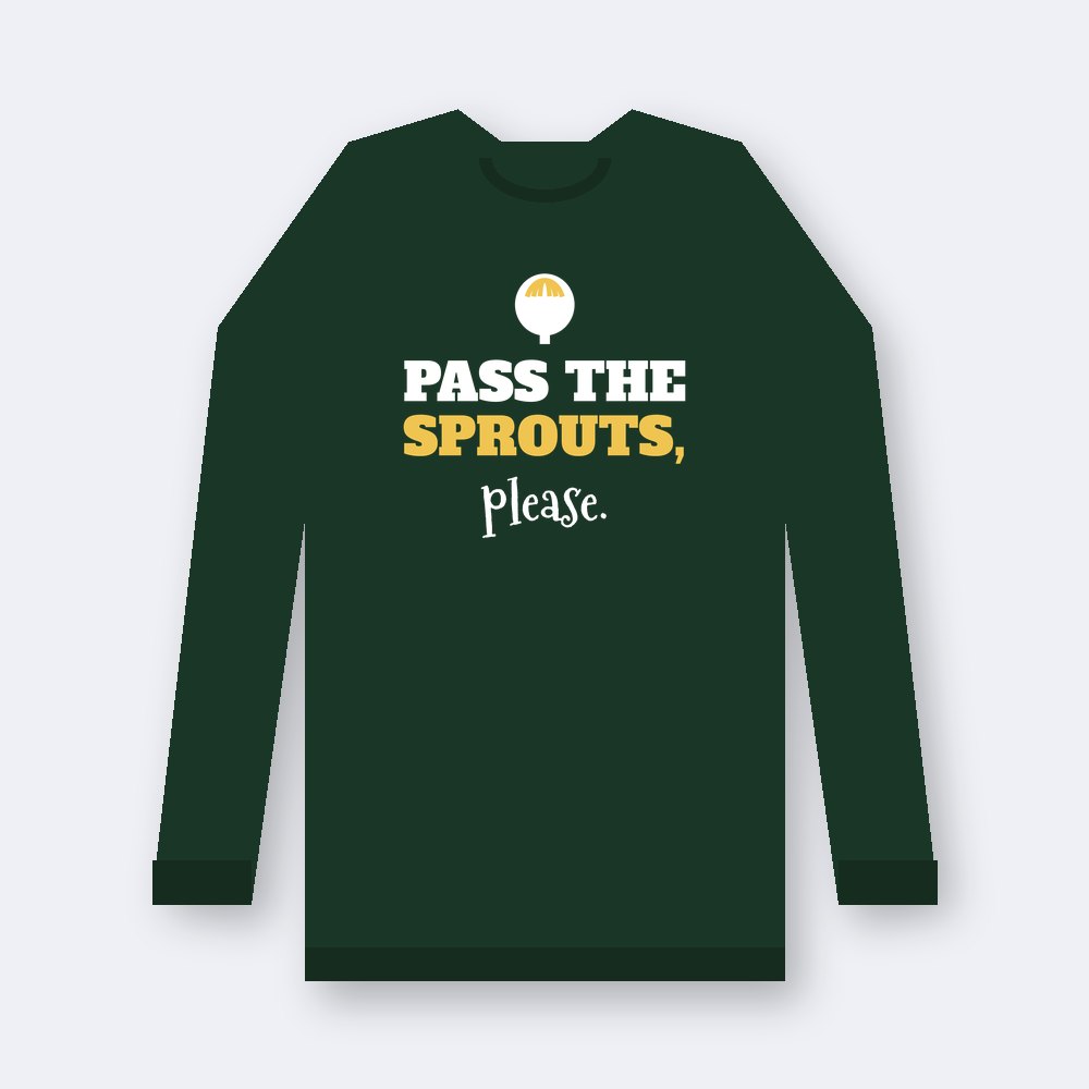 Pass the sprouts, please — forest green unisex sweatshirt mockup
