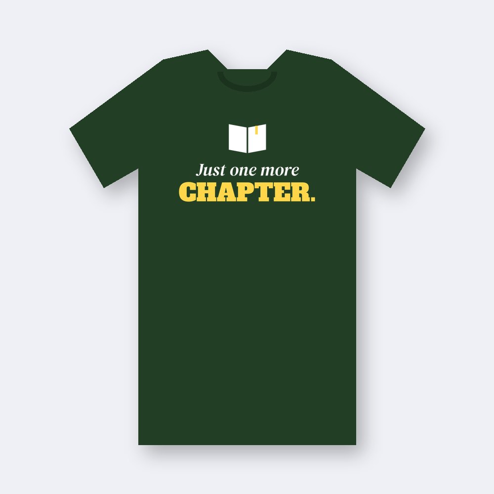Just one more chapter — forest unisex tee mockup